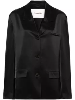 Nanushka атласный блейзер Patri, черный
