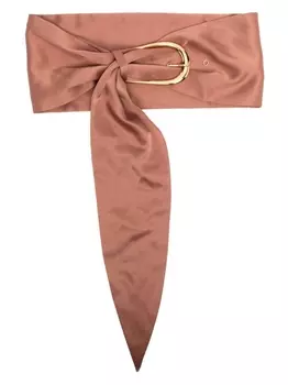 Nanushka атласный ремень с пряжкой, коричневый