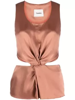 Nanushka атласный топ, оранжевый