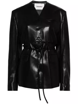 Nanushka блейзер со съемной вставкой и завязками, черный
