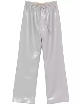 Nanushka брюки из искусственной кожи, серый