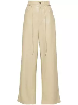 Nanushka брюки палаццо с завышенной талией, нейтральный цвет