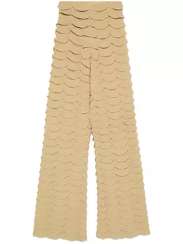 Nanushka брюки с оборками, коричневый