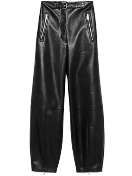 Nanushka брюки с пряжкой, черный