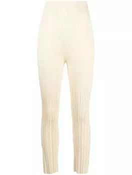 Nanushka брюки скинни в рубчик, желтый