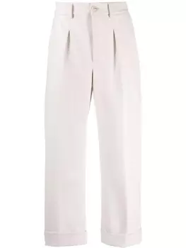 Nanushka брюки свободного кроя со складками, нейтральный цвет
