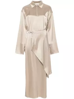 Nanushka драпированное платье миди, нейтральный