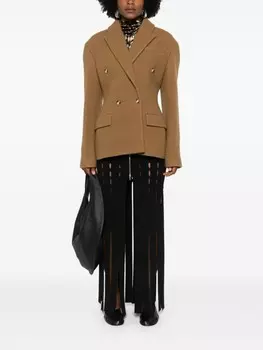 Nanushka двубортный блейзер, коричневый