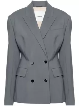 Nanushka двубортный блейзер Laane, серый