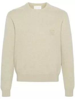 Nanushka джемпер из шерсти мериноса с вышитым логотипом, нейтральный цвет