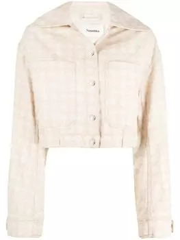Nanushka джинсовая куртка с логотипом, нейтральный