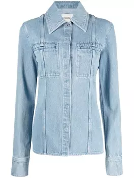 Nanushka джинсовая рубашка с длинными рукавами, синий