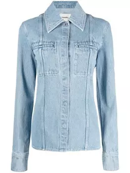 Nanushka джинсовая рубашка с длинными рукавами, синий