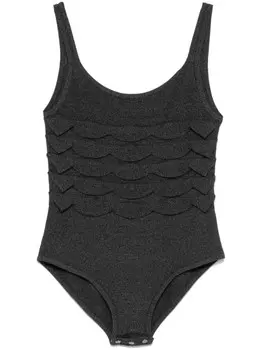 Nanushka фактурное боди, серый