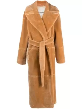 Nanushka флисовый тренч, коричневый