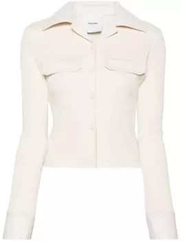 Nanushka футболка из органического хлопка на пуговицах, нейтральный цвет