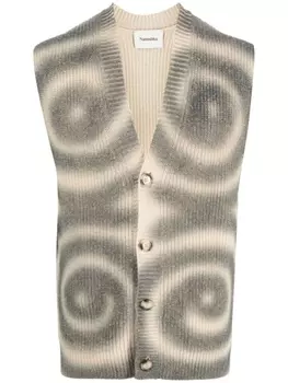 Nanushka кардиган без рукавов с графичным принтом, нейтральный цвет