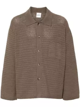 Nanushka кардиган NIcolas в технике кроше, коричневый