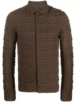 Nanushka клетчатая рубашка Lotte из сирсакера, коричневый