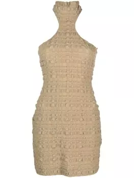 Nanushka клетчатое платье мини Mylene из сирсакера, зеленый