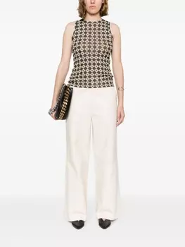 Nanushka кожаные брюки Vidia прямого кроя, нейтральный цвет