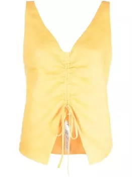 Nanushka льняные брюки с кулиской, оранжевый