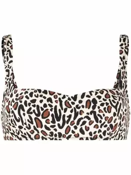Nanushka лиф бикини с леопардовым принтом, нейтральный цвет