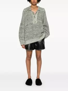 Nanushka меланжевая рубашка поло, нейтральный цвет