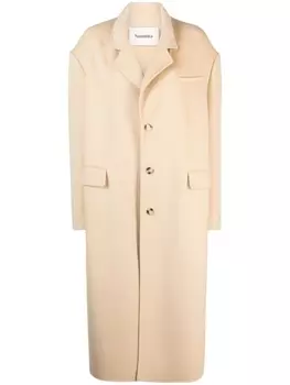 Nanushka однобортное пальто Veda, нейтральный цвет