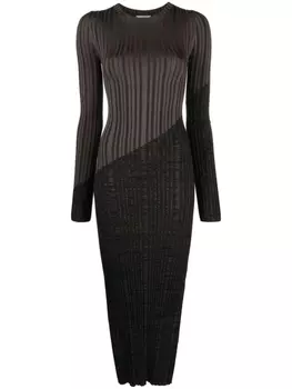 Nanushka платье макси Maeron в рубчик, коричневый