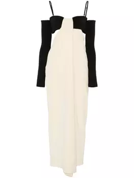 Nanushka платье макси с драпировкой, нейтральный цвет