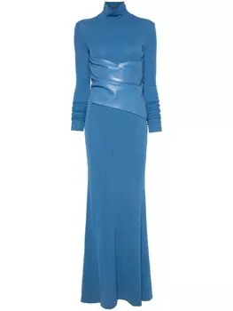 Nanushka платье макси с драпировкой, синий
