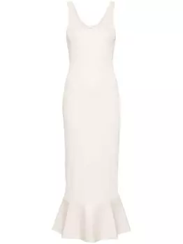 Nanushka платье макси Talulla с баской, нейтральный цвет