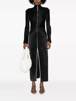 Nanushka платье миди Naia, черный