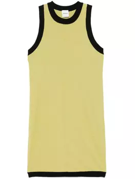 Nanushka платье мини с отделкой в рубчик, зеленый