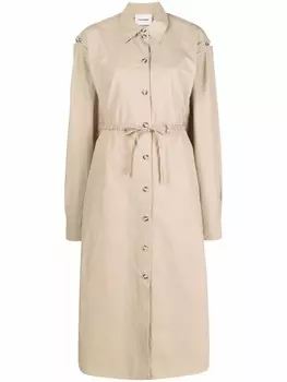 Nanushka платье-рубашка с поясом, серый