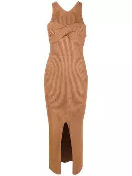 Nanushka платье с драпировкой, коричневый