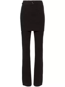 Nanushka расклешенные брюки Basy в рубчик, коричневый