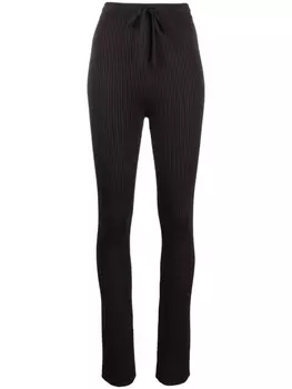 Nanushka расклешенные брюки Cornelie в рубчик, коричневый