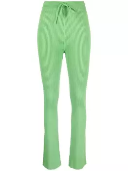 Nanushka расклешенные брюки Cornelie в рубчик, зеленый