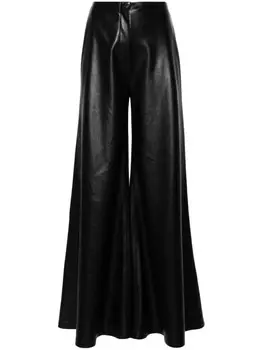 Nanushka расклешенные брюки из искусственной кожи, черный