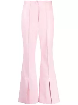 Nanushka расклешенные брюки с разрезами, розовый