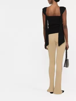 Nanushka расклешенные брюки в рубчик, нейтральный цвет