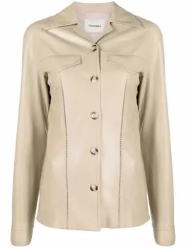 Nanushka рубашка из искусственной кожи, нейтральный цвет