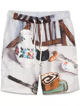 Nanushka шелковые шорты, серый