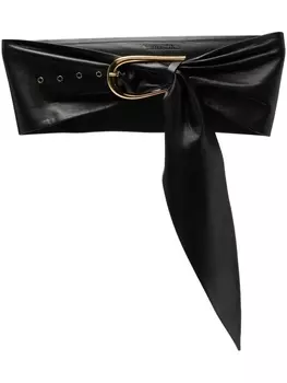 Nanushka широкий пояс с пряжкой и узлом, черный