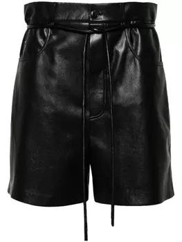 Nanushka шорты из искусственной кожи с поясом, черный
