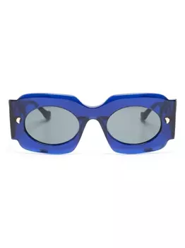 Nanushka солнцезащитные очки Cathi в квадратной оправе, синий