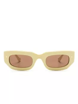 Nanushka солнцезащитные очки Kadee в прямоугольной оправе, желтый