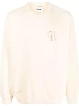 Nanushka толстовка с вышитым логотипом, нейтральный цвет